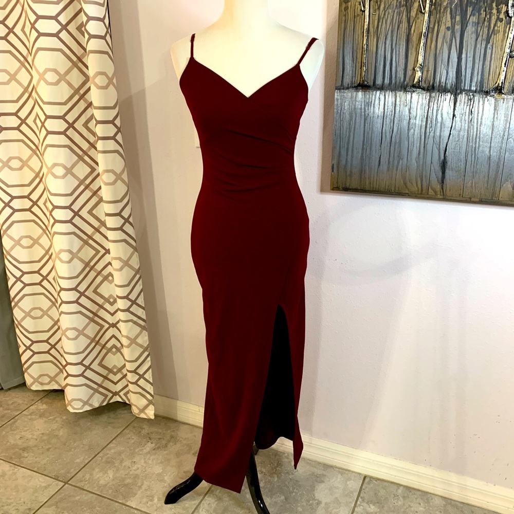 Burgundy bridesmaid dress long